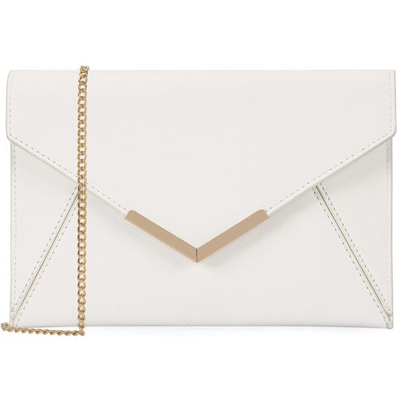 Dexmay Envelope Clutch Handbag Medium Saffiano Leather Foldover Clutch >:( - Picture 1 of 7